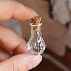 Ornamento per bottiglie di sughero in vetro trasparente, bottiglie di vetro vuote che desiderano con sughero, fiale fai da te per decorazioni pendenti, vaso, 2.8x1.6cm