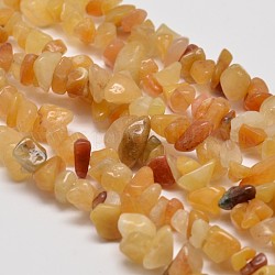 Natürliche gelbe Aventurin Chip-Perlen-Stränge, 5~8x5~8 mm, Bohrung: 1 mm, etwa 34 Zoll