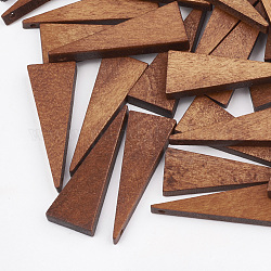 Colgantes de madera de pera, teñido, triángulo, tierra de siena, 40x14x4~5mm, agujero: 1.6 mm