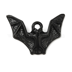 Pendenti in lega verniciati a spruzzo di Halloween, forma di pipistrello, nero, 16.5x23x5mm, Foro: 1.8 mm