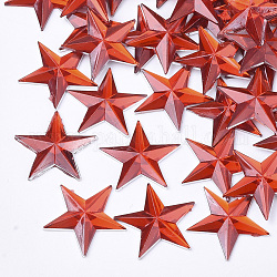 Kunststoff Cabochons, Stern, rot, 13x14x1.5 mm, ca. 2000 Stk. / Beutel