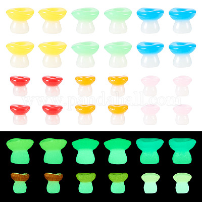 30 шт. 2 стиля светящегося смоляного грибного украшения RESI-TA0004-02B-1