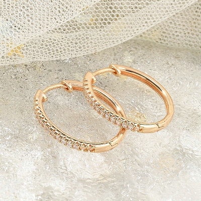 Серьги-кольца из латуни с прозрачным кубическим цирконием EJEW-M090-01G-01-1