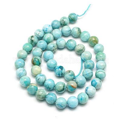 Натуральный драгоценный камень гемиморфит круглые бусины нити G-L145-14mm-01-1