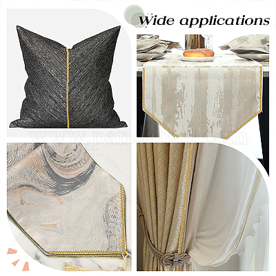 Блестящая металлизированная полиэстеровая плетеная кружевная отделка OCOR-WH0060-46B-1