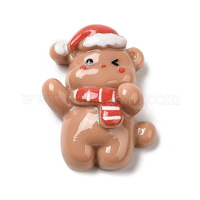 Кабошоны из непрозрачной смолы с рождественской тематикой RESI-E043-01K-1