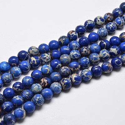  48pcs Blue Imperial Jasper Beads for Jewelry Making