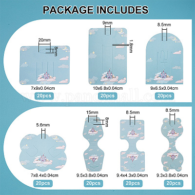 140 шт. 7 стили бумажных заколок для волос на тему замка CDIS-NB0001-38-1
