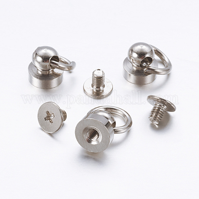 アクセサリー 真鍮製ねじナット アイアン製ねじ プラチナ 17x8mm 穴 