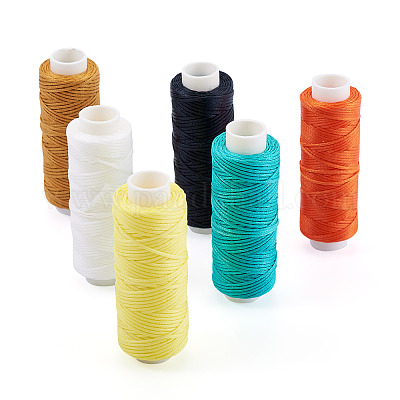 6 рулон плоских вощеных полиэфирных шнуров 6 цветов YC-TA0001-08C-1