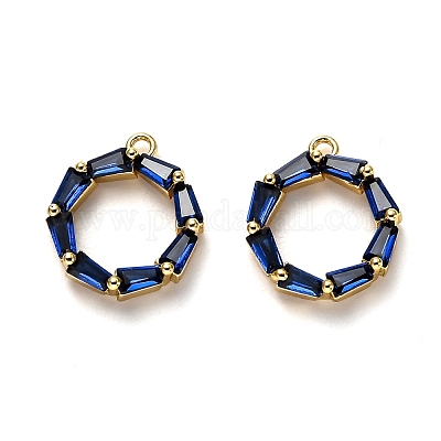 Латунные микропаве прозрачные подвески с фианитом KK-B028-04G-B-1