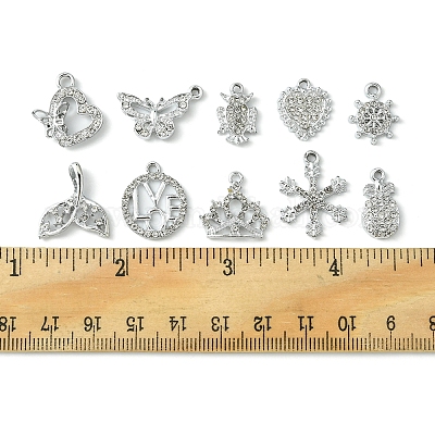 20шт 10 стильные подвески из сплава с кристаллами и стразами ALRI-FS0001-01-1