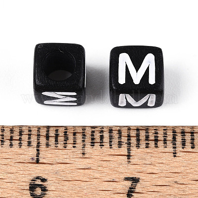 Начальные акриловые бусины с горизонтальной дырочкой OACR-ZX006-35M-1