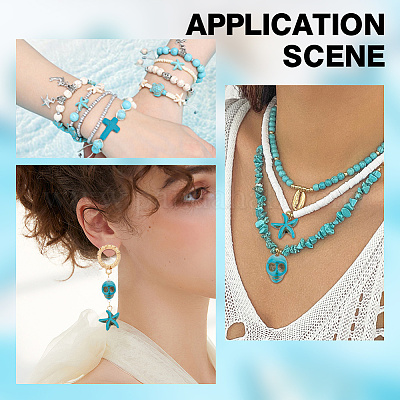 Синтетические бирюзовые бусины TURQ-HY0001-08-1