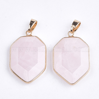 Природного розового кварца подвески G-S344-12D-1