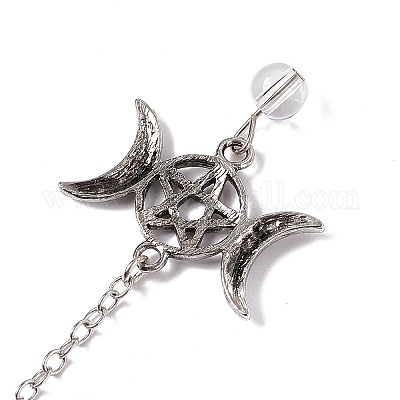 Подвески-маятники с шестигранным остроконечным конусом из натурального кристалла кварца G-G983-05P-08-1