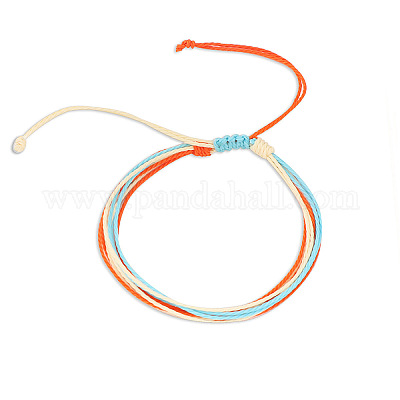 Многожильный плетеный браслет из восковых нитей GN8006-8-1