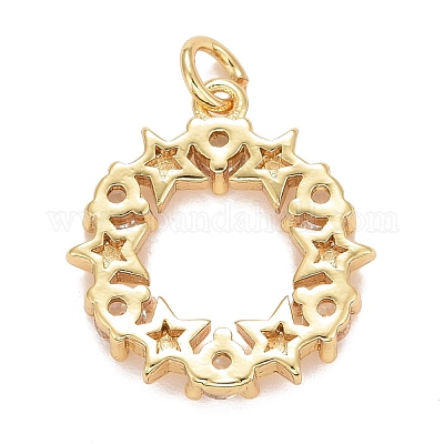 Подвески из кубического циркония с покрытием из латуни KK-E275-19G-1