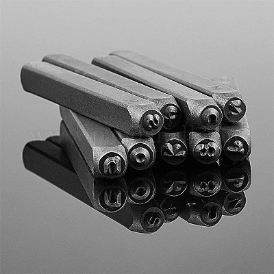 Lot De 36 Lettres Et Chiffres à Frapper 4 Mm - Pour Métal, Cuir, Bois - Acier Chromé 40 - Kit Complet A-Z, 0-9, &