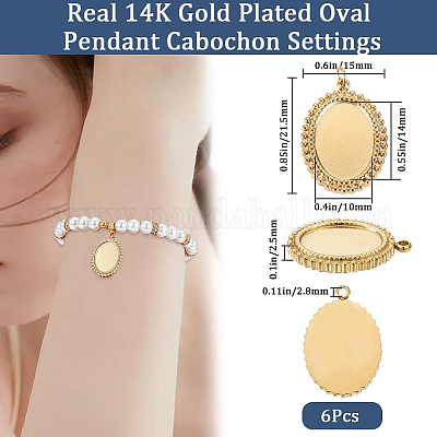 6 шт. подвеска-кабошон из нержавеющей стали 304 STAS-BBC0004-68G-1