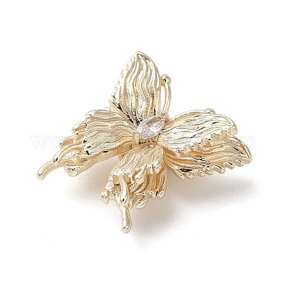 Латунные микропаве из прозрачного кубического циркония KK-L208-69G-1