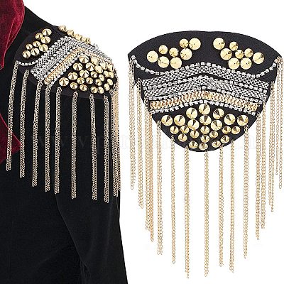 Модные железные погоны с кисточками AJEW-WH0289-27B-1