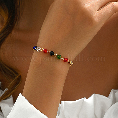 Винтажные браслеты из латуни и пластика в этническом стиле для повседневной носки у женщин CM6785-1-1