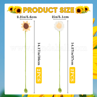 4 шт. 2 стиля вязаных крючком закладок для растений из шерстяной пряжи AJEW-CP0007-94-1