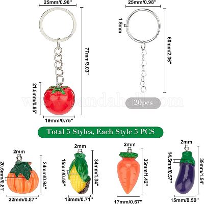 Наборы для самостоятельного изготовления брелоков на тему овощей DIY-NB0004-62-1