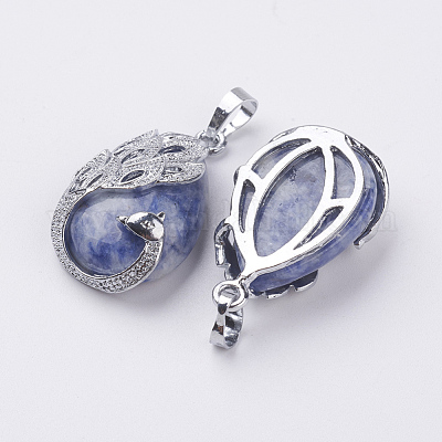 Натуральные синие пятна яшмы подвески G-E442-04D-1