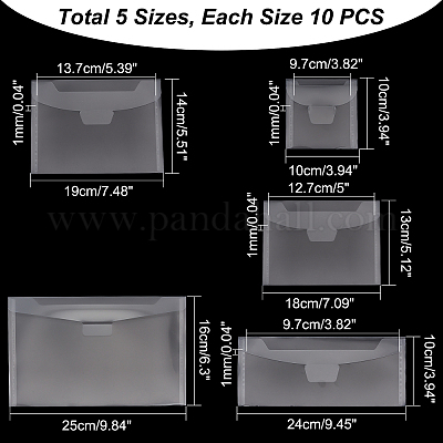 50шт 5 стиль pp пластиковый конверт AJEW-GL0001-34-1