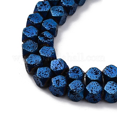 Гальванические бусины из натуральной лавы G-A256-C01-01F-1