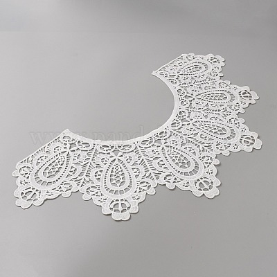 Кружевной воротник с цветочной вышивкой из молочного шелка DIY-WH0504-123F-1