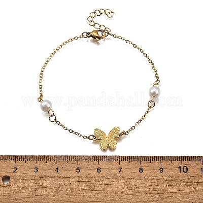 Браслеты-бабочки из нержавеющей стали 304 BJEW-C098-01B-G-1