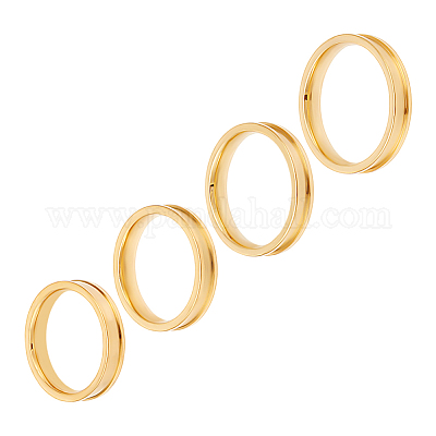 4 шт. 4 стиля из нержавеющей стали с рифлеными кольцами для пальцев STAS-LP0001-43G-01-1