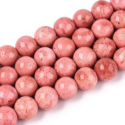 Окрашенные синтетические нити окаменелых бусин G-T139-8mm-66D-1