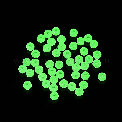 Непрозрачные светящиеся акриловые бусины OACR-G038-06E-1