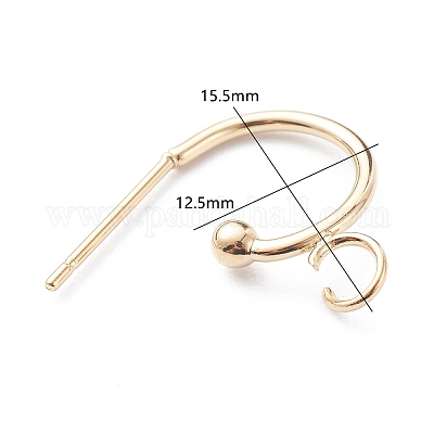 Серьги-полукольца из нержавеющей стали 304 X-STAS-Z028-B02-G-1