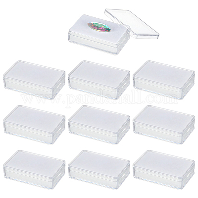 Прямоугольные коробки для хранения драгоценных камней из пластика PS CON-WH0095-140B-01-1