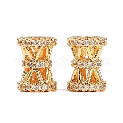 Латунь микропаве прозрачный кубический цирконий европейский бисер KK-F906-22G-1