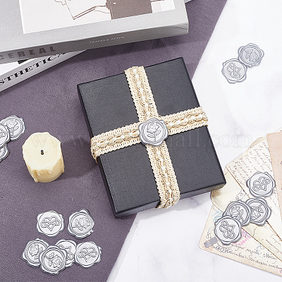 50 шт. 2 стиля самоклеящиеся восковые наклейки в виде розы и сердца DIY-CP0010-23A-1