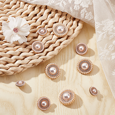 3 стильные пуговицы из сплава со стразами на ножке FIND-GF0004-71LG-1