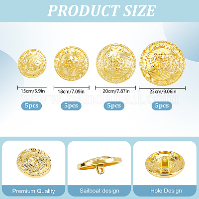 20 шт. 4 стиля литые кнопки BUTT-DR0001-04G-1