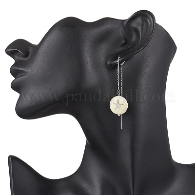 3 пара натуральных ниток для ушей из пресноводных ракушек EJEW-JE06501-1