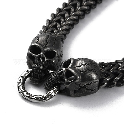 Ионное покрытие(ip) 304 нержавеющая сталь пшеничные цепочки ожерелья NJEW-P288-09AS-1