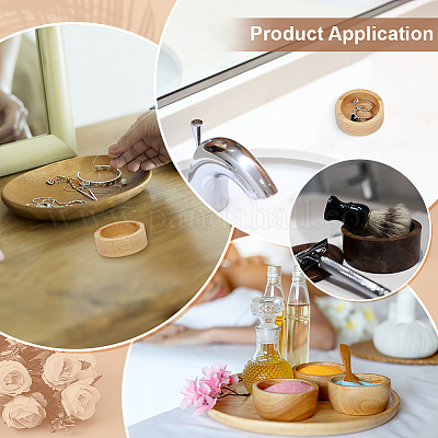 Круглые деревянные подносы для колец AJEW-WH0695-063-1