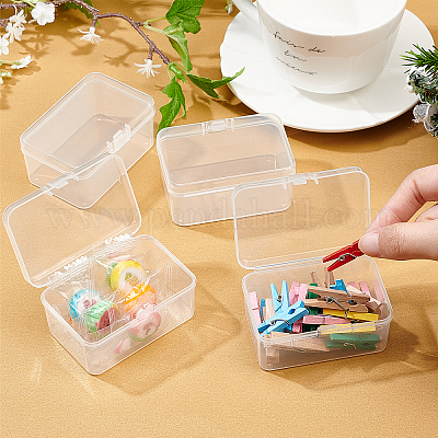 Caja organizadora de plástico de 18 rejillas con divisores, contenedor  transparente para almacenamiento de cuentas, manualidades, joyas, aparejos  de