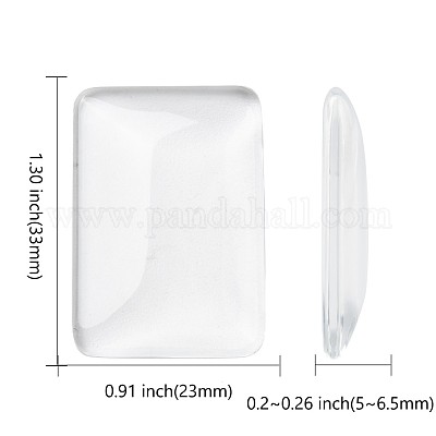 Прозрачные стеклянные кабошоны прямоугольник X-GGLA-R025-33x23-1