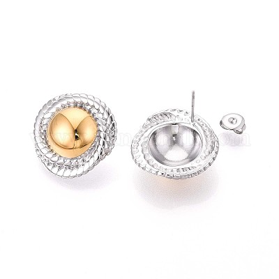 Серьги-гвоздики из нержавеющей стали 304 EJEW-N059-18GP-1