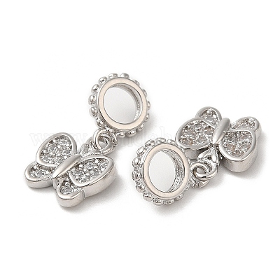 Латунные микропаве прозрачные подвески с фианитом KK-M246-32P-1